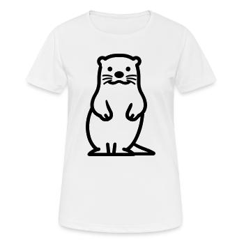 Otter - Frauen T-Shirt atmungsaktiv - Weiß - Vorne - AI Model Female 172 dark (172cm)