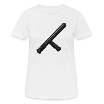 Dunkler Schlagstock Grafik - Frauen T-Shirt atmungsaktiv - Weiß - Vorne - AI Model Female 172 dark (172cm)