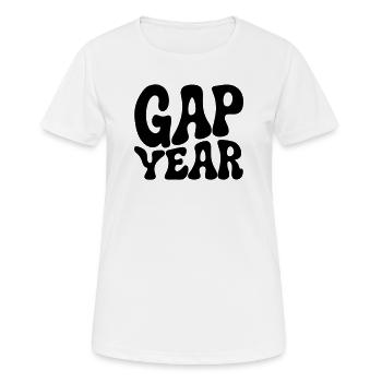 Lettrage ondulé des années soixante-dix - T-shirt respirant Femme - blanc - Devant - AI Model Female 172 dark (172cm)