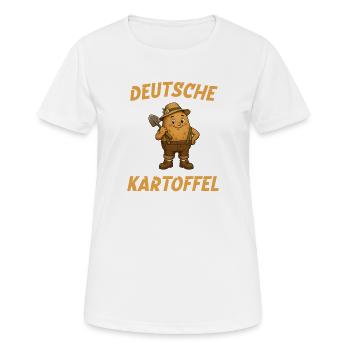 Deutsche Kartoffel mit Schaufel - Frauen T-Shirt atmungsaktiv - Weiß - Vorne - AI Model Female 172 dark (172cm)