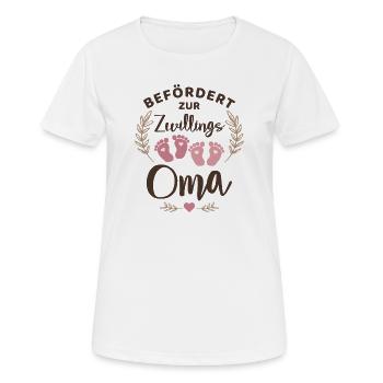 Befördert zur Zwillingsoma Oma von Zwillingen - Frauen T-Shirt atmungsaktiv - Weiß - Vorne - AI Model Female 172 dark (172cm)