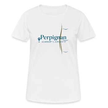Perpignan Coastal Coordinates Emblem - Women's Breathable T-Shirt - white - Front - AI Model Female 172 dark (172cm)