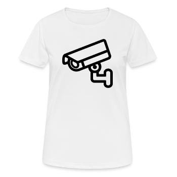 Kamera - Frauen T-Shirt atmungsaktiv - Weiß - Vorne - AI Model Female 172 dark (172cm)