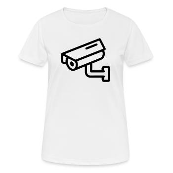 caméra de surveillance - T-shirt respirant Femme - blanc - Devant - AI Model Female 172 dark (172cm)