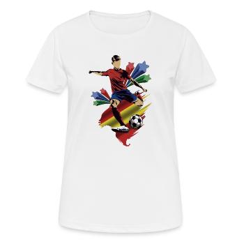 Spanien – Spanien – Flaggen - Frauen T-Shirt atmungsaktiv - Weiß - Vorne - AI Model Female 172 dark (172cm)