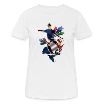 Francie - France - Drapeaux - T-shirt respirant Femme - blanc - Devant - AI Model Female 172 dark (172cm)