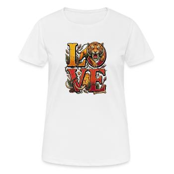Tigerliebe Dschungelherz - Frauen T-Shirt atmungsaktiv - Weiß - Vorne - AI Model Female 172 dark (172cm)