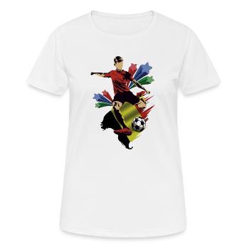 Belgique - Belgique - Drapeaux - T-shirt respirant Femme - blanc - Devant - AI Model Female 172 dark (172cm)