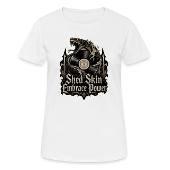 Shed Skin Embrace Power - serpent vinyle metal - T-shirt respirant Femme - blanc - Devant - AI Model Female 172 dark (172cm)