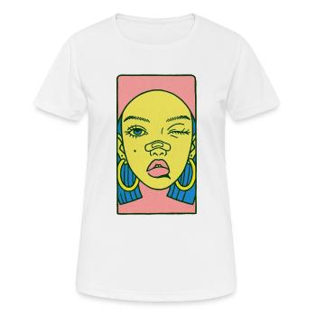 Black female portrait #8 - Frauen T-Shirt atmungsaktiv - Weiß - Vorne - AI Model Female 172 dark (172cm)