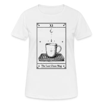 La Dernière Tasse Propre | Humour de tarot - T-shirt respirant Femme - blanc - Devant - AI Model Female 172 dark (172cm)