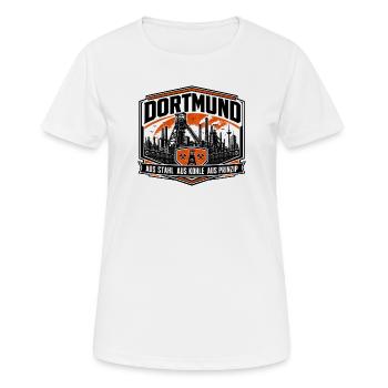 Dortmund - Aus Stahl, Aus Kohle, Aus Prinzip - Frauen T-Shirt atmungsaktiv - Weiß - Vorne - AI Model Female 172 dark (172cm)