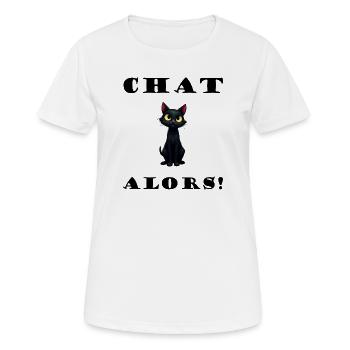 Dann Katze! Katzenvektor-Humor-Design - Frauen T-Shirt atmungsaktiv - Weiß - Vorne - AI Model Female 172 dark (172cm)