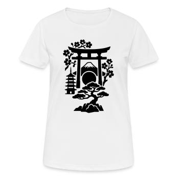 Japan Silhouette - Frauen T-Shirt atmungsaktiv - Weiß - Vorne - AI Model Female 172 dark (172cm)