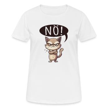 sowas von nö - katze sagt nein - Frauen T-Shirt atmungsaktiv - Weiß - Vorne - AI Model Female 172 dark (172cm)