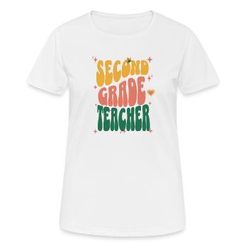 Professeur de deuxième année Rétro - T-shirt respirant Femme - blanc - Devant - AI Model Female 172 dark (172cm)
