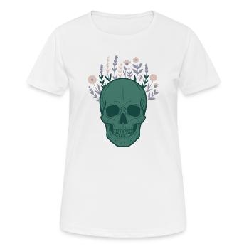 Crâne Crâne Botanique Fleurs Fleurs Mystiques - T-shirt respirant Femme - blanc - Devant - AI Model Female 172 dark (172cm)