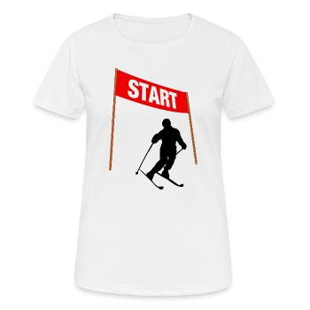 Ski Start Line - Women's Breathable T-Shirt - white - Front - AI Model Female 172 dark (172cm)