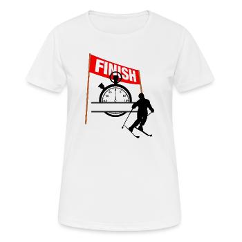Ski Finish Time - Women's Breathable T-Shirt - white - Front - AI Model Female 172 dark (172cm)