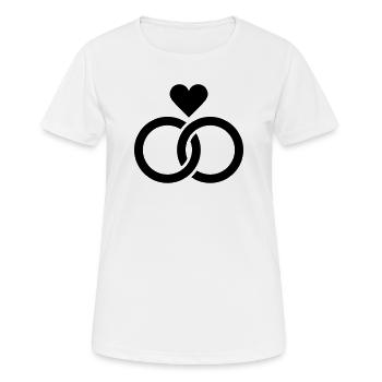 Hochzeit, Verlobung, Hochzeitsfeier - Frauen T-Shirt atmungsaktiv - Weiß - Vorne - AI Model Female 172 dark (172cm)