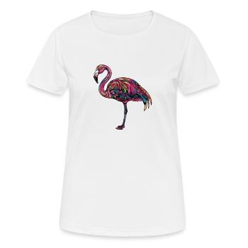 Flamingo Bunt - Frauen T-Shirt atmungsaktiv - Weiß - Vorne - AI Model Female 172 dark (172cm)