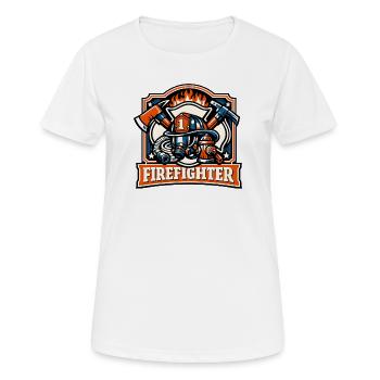 Firefighter Heroes Symbolism - Women's Breathable T-Shirt - white - Front - AI Model Female 172 dark (172cm)