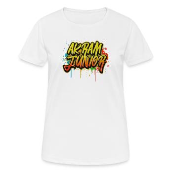 Akram Junior Graffiti - T-shirt respirant Femme - blanc - Devant - AI Model Female 172 dark (172cm)