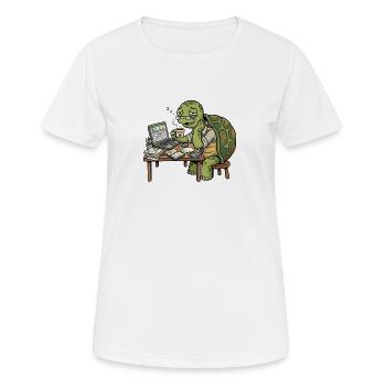 Tortue d’Humeur du lundi - T-shirt respirant Femme - blanc - Devant - AI Model Female 172 dark (172cm)