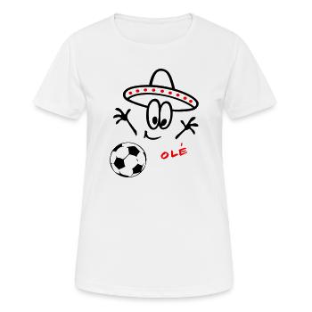 Sombrero Fußball  - Frauen T-Shirt atmungsaktiv - Weiß - Vorne - AI Model Female 172 dark (172cm)
