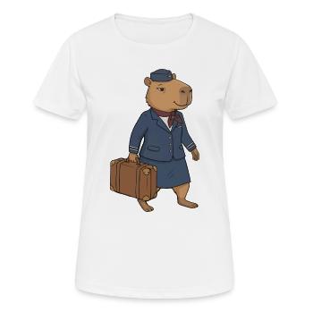 Camel Flight Attendant Vintage - Women's Breathable T-Shirt - white - Front - AI Model Female 172 dark (172cm)