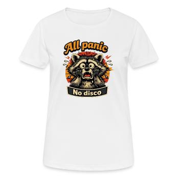 All panic No disco Waschbär - Frauen T-Shirt atmungsaktiv - Weiß - Vorne - AI Model Female 172 dark (172cm)