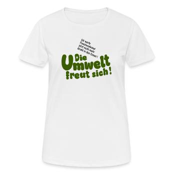 Flaschendeckel - Umwelt freut sich - Frauen T-Shirt atmungsaktiv - Weiß - Vorne - AI Model Female 172 dark (172cm)