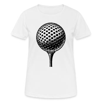 Balle de golf au départ - T-shirt respirant Femme - blanc - Devant - AI Model Female 172 dark (172cm)