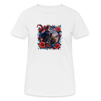 Florale Patriotische Königin - Frauen T-Shirt atmungsaktiv - Weiß - Vorne - AI Model Female 172 dark (172cm)