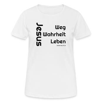 Weg der Wahrheit Leben - Frauen T-Shirt atmungsaktiv - Weiß - Vorne - AI Model Female 172 dark (172cm)