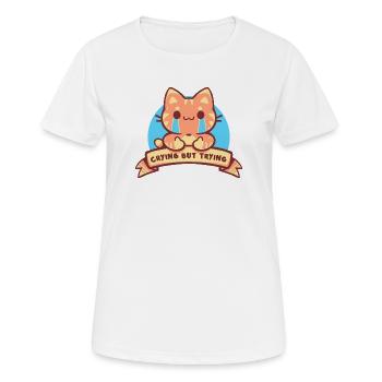 Crying but Trying - Women's Breathable T-Shirt - white - Front - AI Model Female 172 dark (172cm)