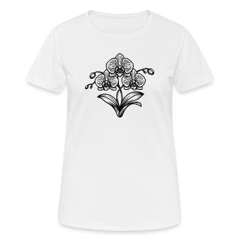 Orchidee - Frauen T-Shirt atmungsaktiv - Weiß - Vorne - AI Model Female 172 dark (172cm)