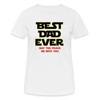 Best Dad Ever Neon Outline - Women's Breathable T-Shirt - white - Front - AI Model Female 172 dark (172cm)