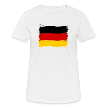 Maillot de supporters allemands pour les supporters allemands - T-shirt respirant Femme - blanc - Devant - AI Model Female 172 dark (172cm)