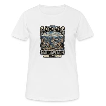 Canyonlands Utah Vintage Poster - Frauen T-Shirt atmungsaktiv - Weiß - Vorne - AI Model Female 172 dark (172cm)