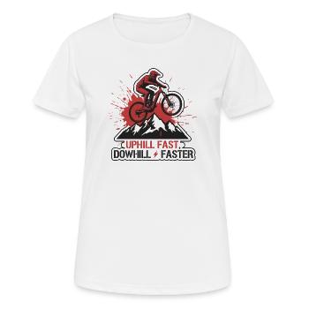 E-MTB Trash Polka Mountain Biker - Frauen T-Shirt atmungsaktiv - Weiß - Vorne - AI Model Female 172 dark (172cm)