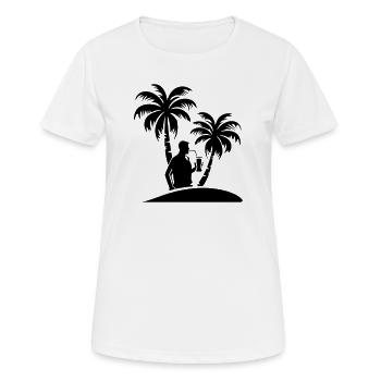 Vacationer Party Palm Trees - Women's Breathable T-Shirt - white - Front - AI Model Female 172 dark (172cm)