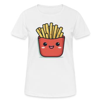 Kawaii French Fries Cartoon - Women's Breathable T-Shirt - white - Front - AI Model Female 172 dark (172cm)