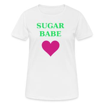 Sugar Babe Herz Neon - Frauen T-Shirt atmungsaktiv - Weiß - Vorne - AI Model Female 172 dark (172cm)
