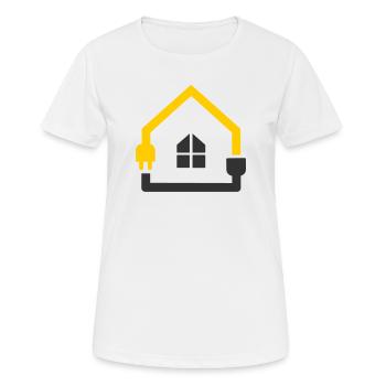 Maison intelligente prise pour électricien - T-shirt respirant Femme - blanc - Devant - AI Model Female 172 dark (172cm)
