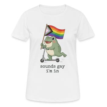 Mois de la fierté LGBTQ - Ça sonne gay que je participe - T-shirt respirant Femme - blanc - Devant - AI Model Female 172 dark (172cm)
