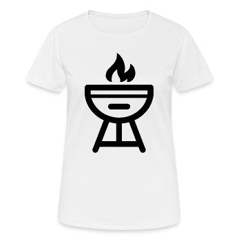 barbecue - T-shirt respirant Femme - blanc - Devant - AI Model Female 172 dark (172cm)