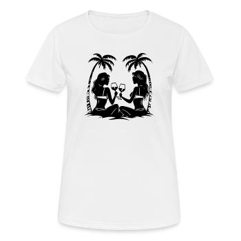Vacationers Girls Party Palm Trees - Women's Breathable T-Shirt - white - Front - AI Model Female 172 dark (172cm)