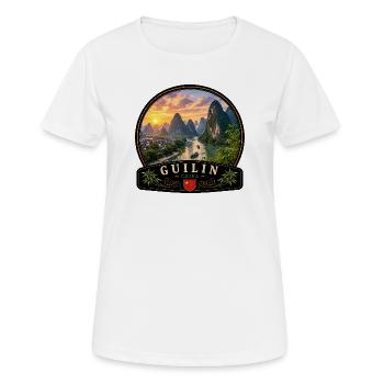 Guilin China Urlaub asiatische Fluss Stadt Natur - Frauen T-Shirt atmungsaktiv - Weiß - Vorne - AI Model Female 172 dark (172cm)