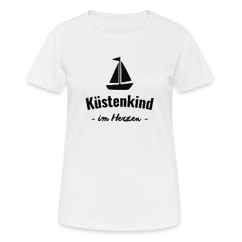 Küstenkind im Herzen - Frauen T-Shirt atmungsaktiv - Weiß - Vorne - AI Model Female 172 dark (172cm)